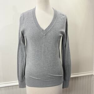 Quince Size XS Organic Cotton Cashmere Sweater Heather Gray Lightweight Luxe